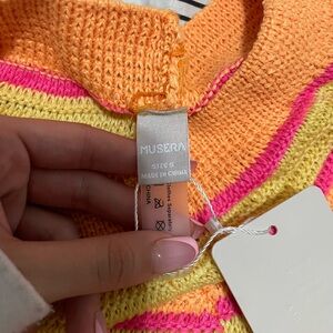 Musera Vibrant Orange and Pink beach shorts